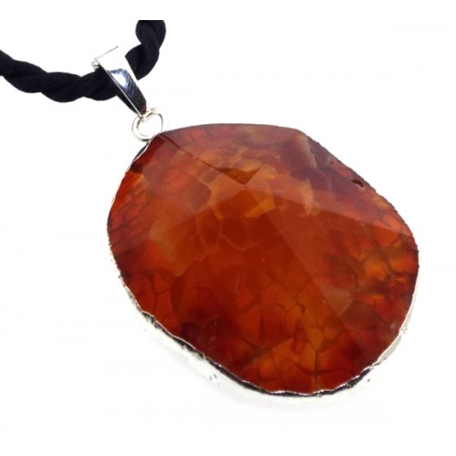 Colourful Agate Crystal Sliced Electroplated Pendant Design 10